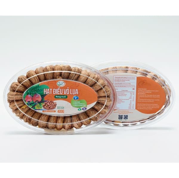 Hạt Ðiều Vỏ Lụa Rang Muối - TinTin - Hộp Elip 400g