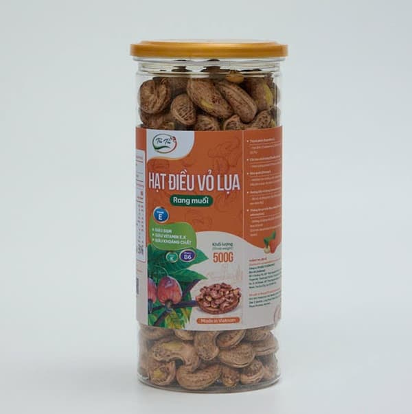 Hạt Ðiều Vỏ Lụa Rang Muối - TinTin - Lon 500g