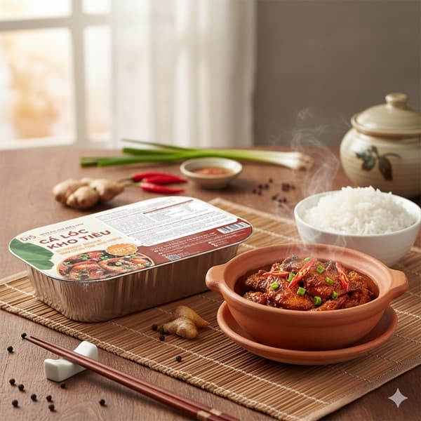 Cá Lóc Kho Tiêu - Bếp Dì 5 - Hộp Nhôm 200g