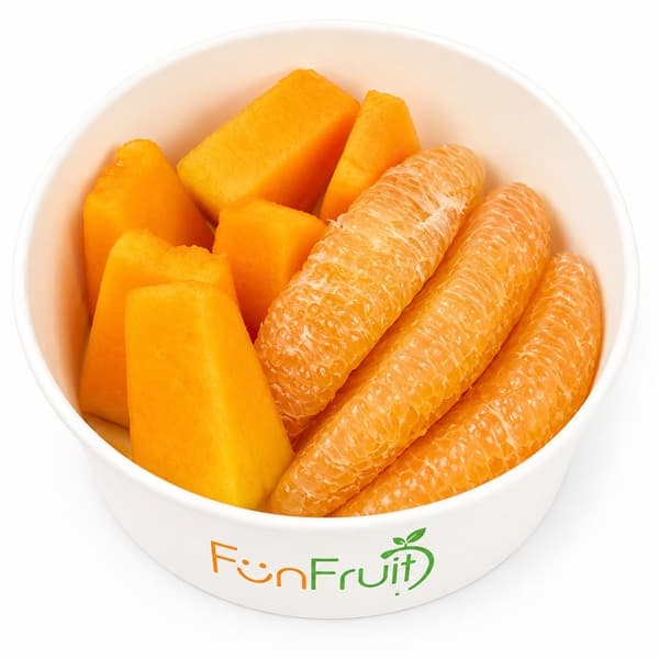 Mixed 2 - Dưa lưới - Bưởi da xanh - Gọt sẵn - Fun Fruit - Hộp giấy 300g